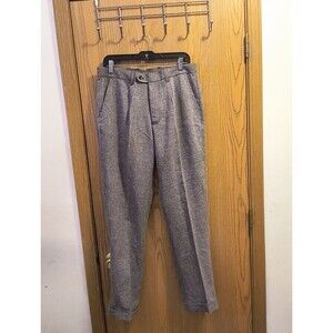 KNY Rizzo Men's W34 I32 Heather Gray Dress Pants Pleated Front Cuffed Hem